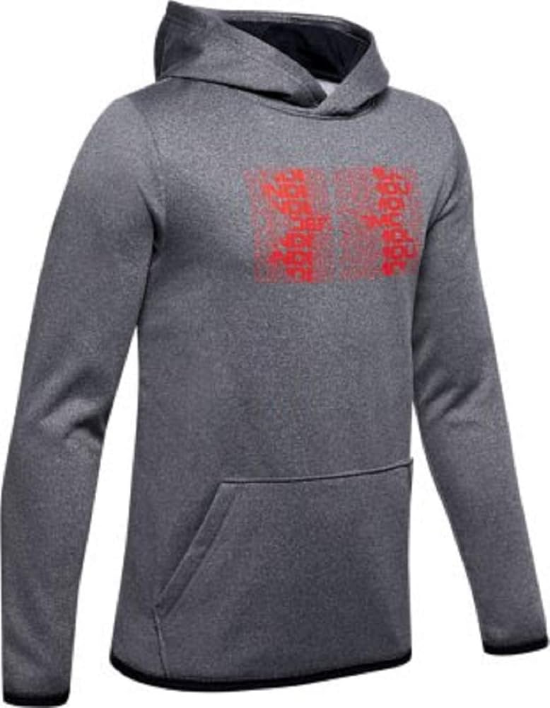 Under Armour boys Armour Fleece Hoodie (Black, Youth Small)