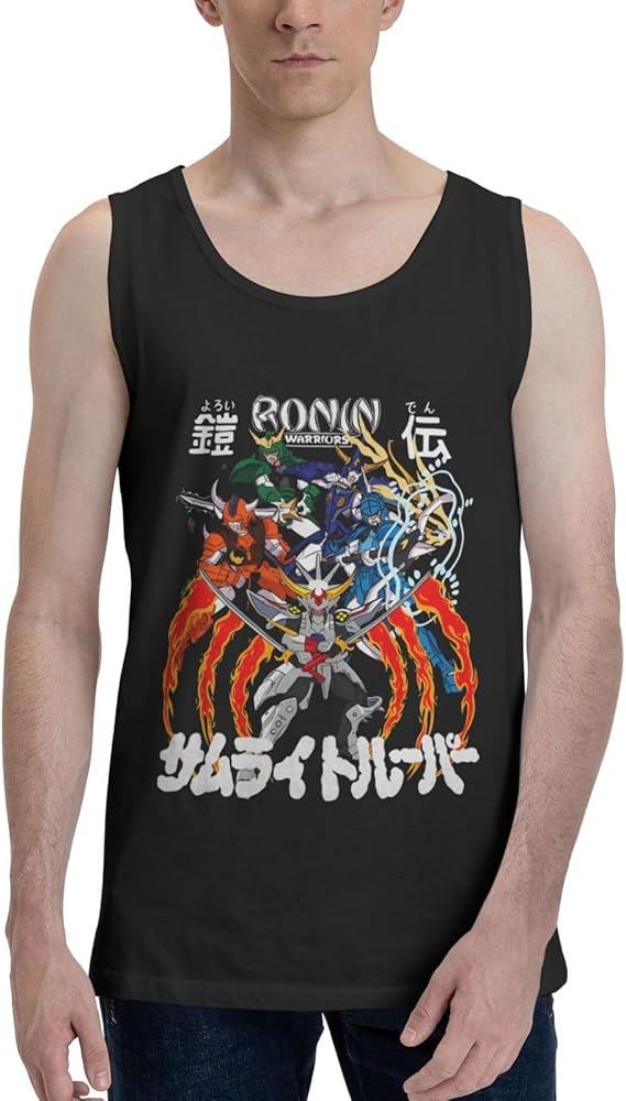 Anime Tank Top Shirt Ronin Warriors Mens Summer Sleeveless Shirts Fashion Vest