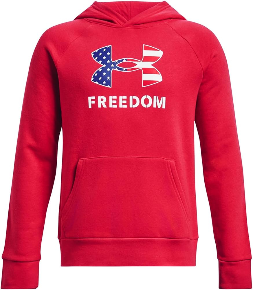 Under Armour boys Freedom Rival Big Flag Logo Hoodie (Big Kids)