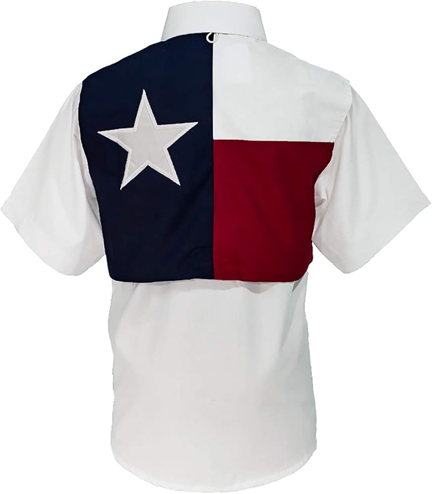 Childrens Texas Flag Fishing Shirt Short Sleeves