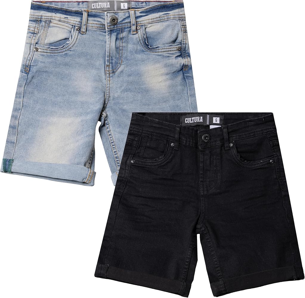 CULTURA Boys Shorts, Big Boy & Little Kids Denim Shorts, Moto Biker & Fashion Rips Distressed Jean Shorts for Boys