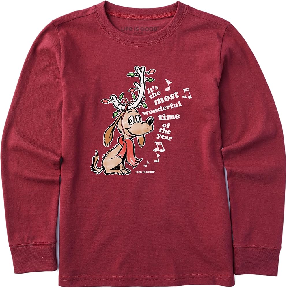 Life is Good Max Most Wonderful Time Long Sleeve Crusher™ Tee (Toddler/Little Kids/Big Kids)