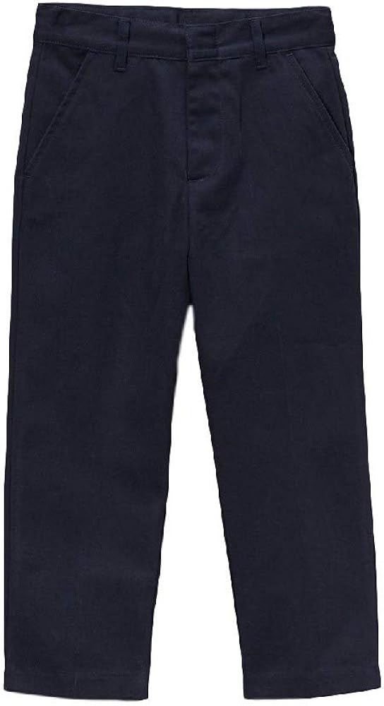 Boy's Uniform Twill Pants Flat Front Pants BU01 Navy Khaki Grey 5-16