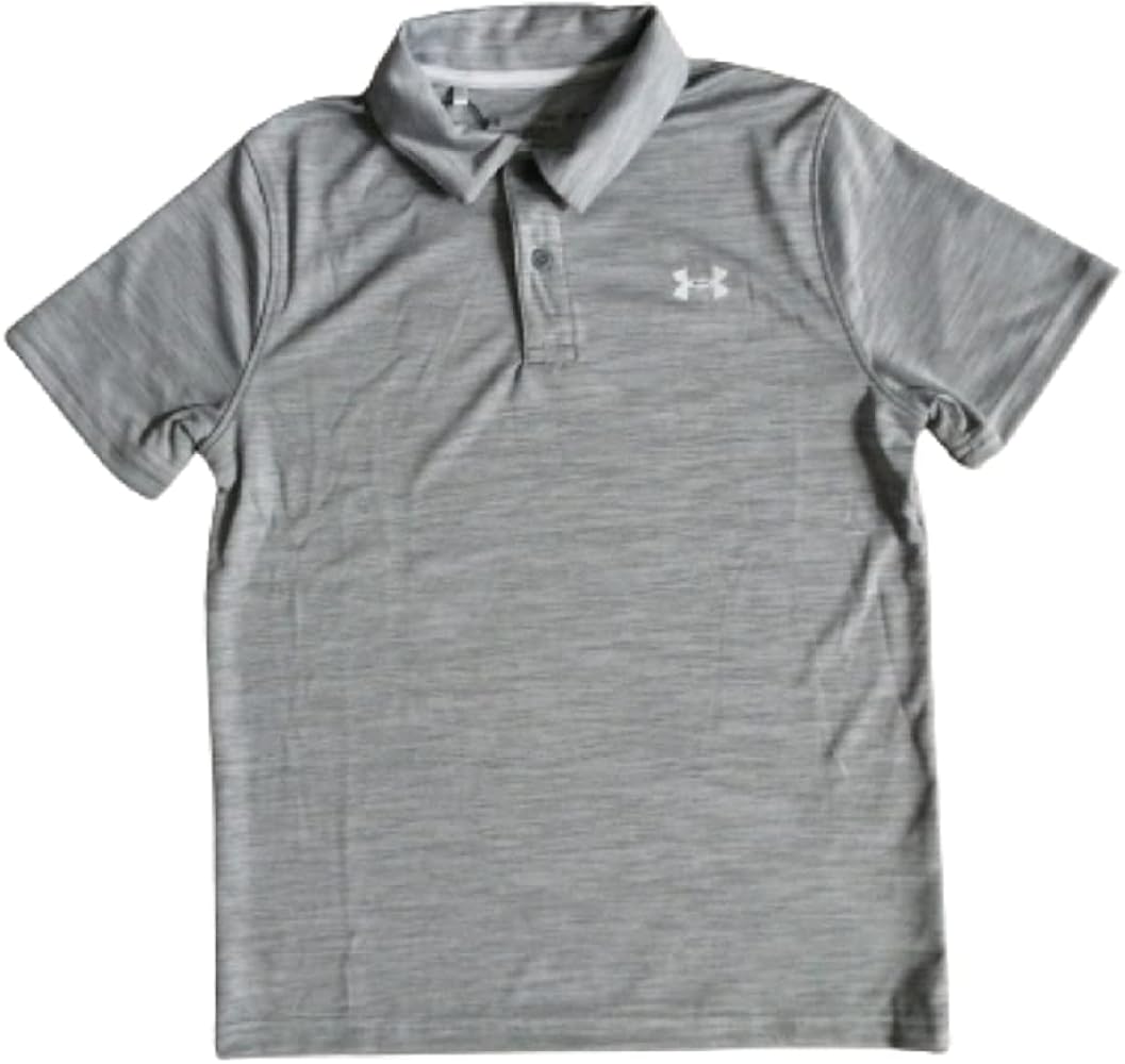 Under Armour Boys' UA Performance Polo Twist (Gray/Pitch Gray, YMD)