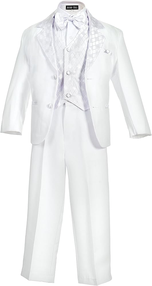 Avery Hill Boy's Formal 5 Piece Tuxedo Suit Dresswear Set