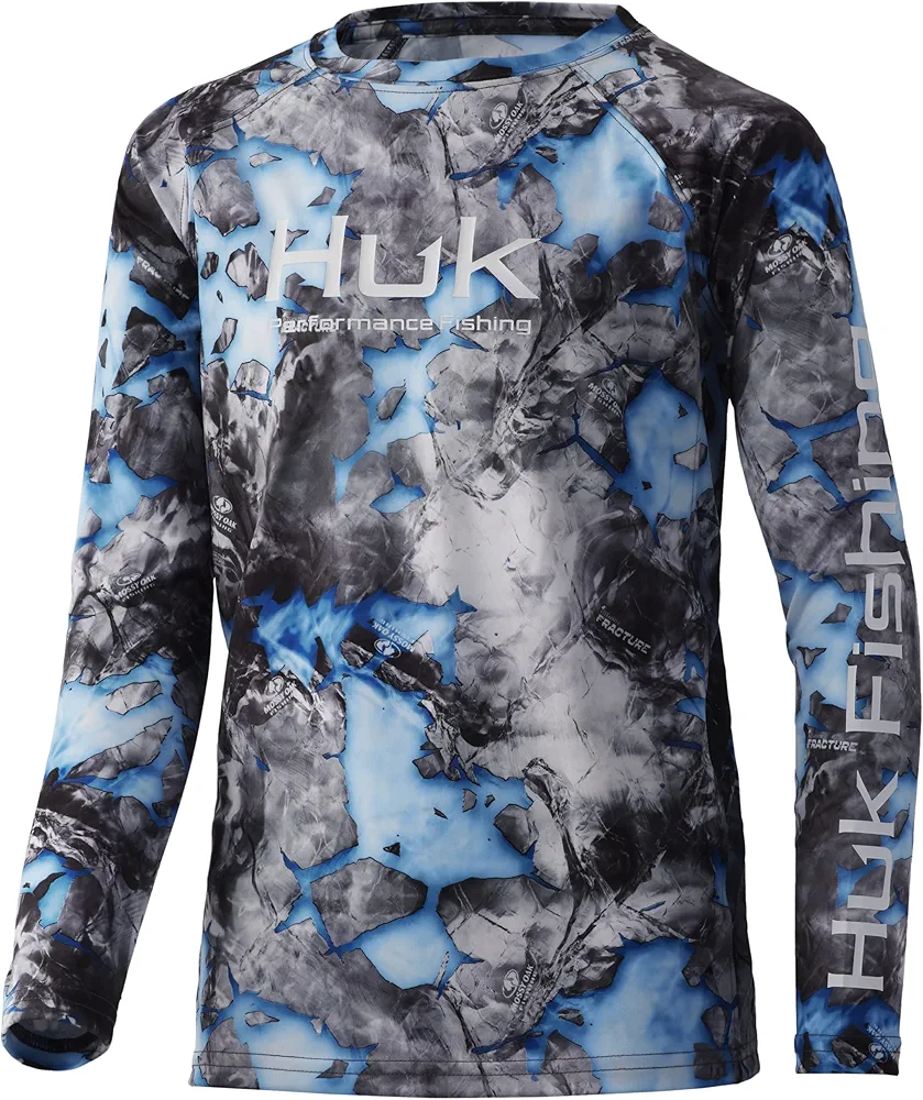 HUK boys unisex-child Pursuit Camo Shirt | Kid's Long Sleeve Performance Shirt