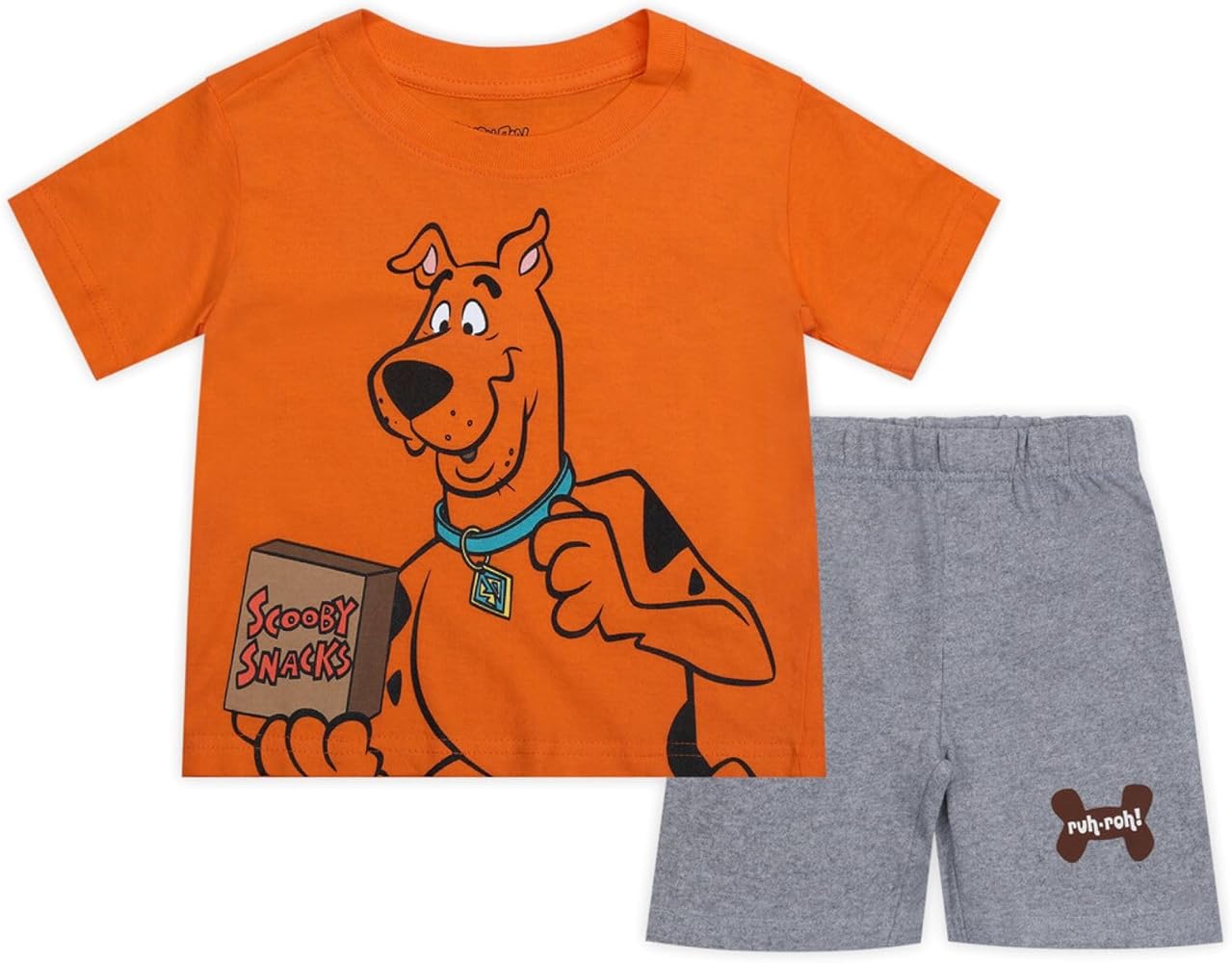 Scooby-Doo Warner Bros Boy's 2-Piece Scooby Snack Shirt and Short Set