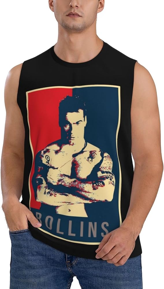 Henry Rollins Tank Top Men's Summer Casual Novelty Polyester Sleeveless Tee Shirts for Men