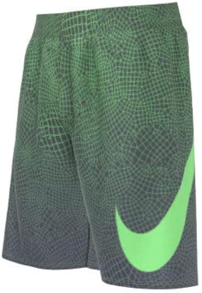 Nike Swim Boys' Grid Swoosh Breaker 7" Volley Shorts Green Strike LG (14-16 Big Kids) / Green Strike