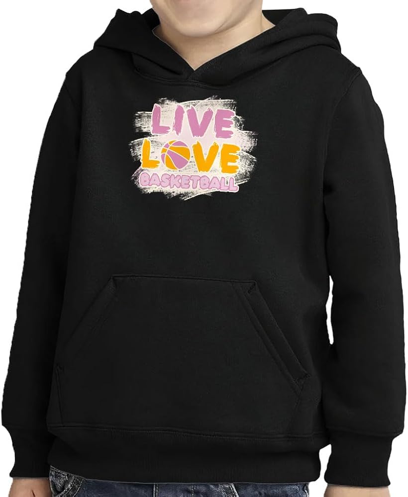 Live Love Basketball Toddler Pullover Hoodie - Clothing for Boys - Basketball Lovers Items