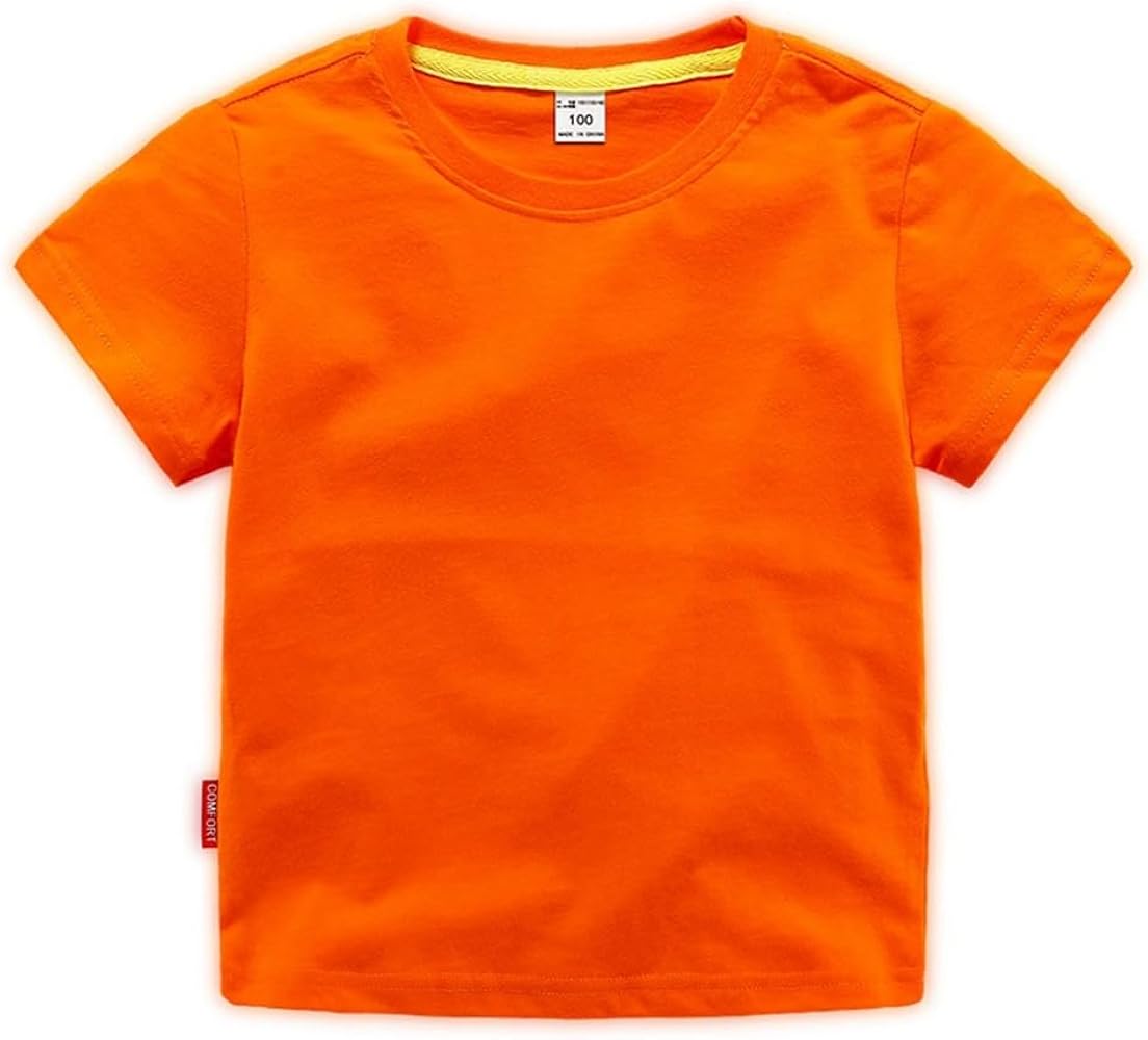 Valcatch Boys Cotton Crew Neck T-Shirts Short Sleeve Solid Color Tees Soft Tops and Undershirt for 2-10Y Kids Toddler Teens