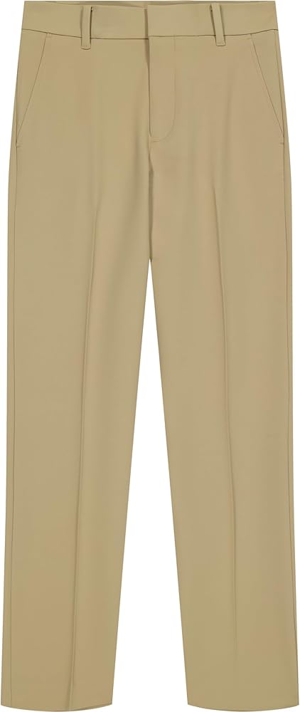 Tommy Hilfiger Boy's Flat-front Dress Pant, Straight Leg Fit, Zip Fly & Belt Loops, Side & Back Pockets