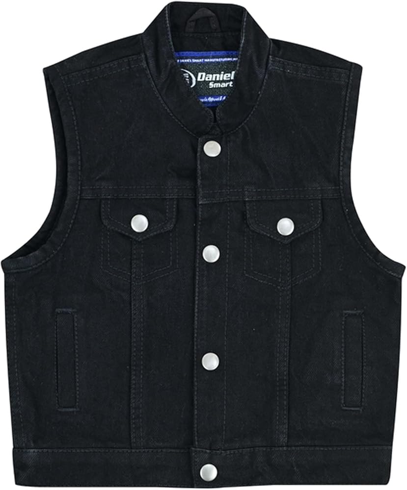 Daniel Smart Kids Jean Vest Premium Quality Denim Vest Kids with Unique Design and Multiple Pockets.