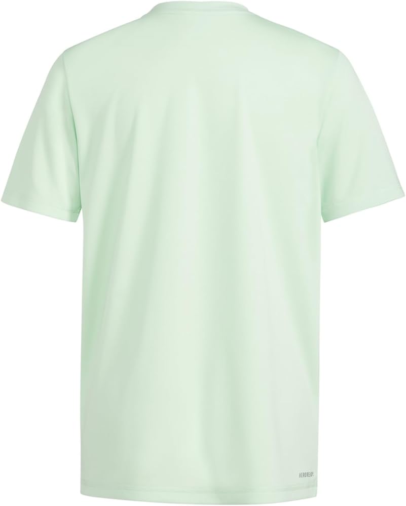 adidas Boys' Moisture-Wicking Athletic T BoS Logo Short-Sleeve Tee Shirts, (Lime, Medium 10/12)