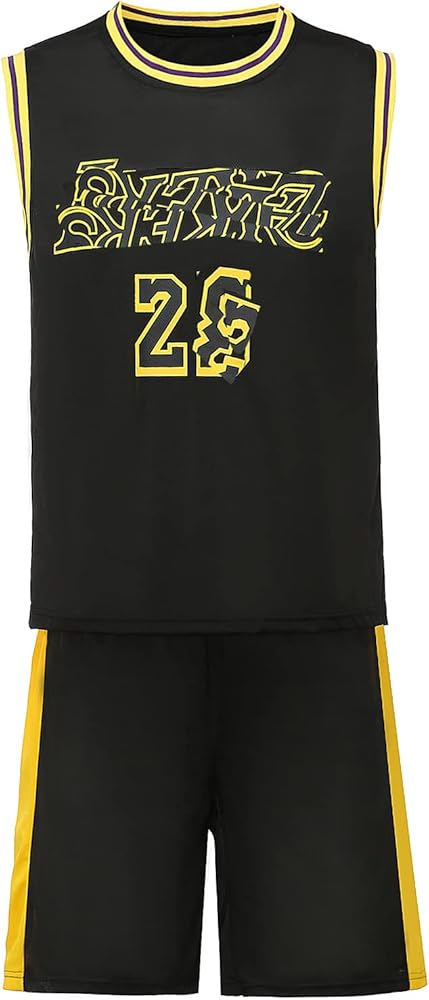 Boys & Girls Basketball Fans Outfit Running Jersey Workout Tank Top Sleeveless T-Shirt Shorts Set