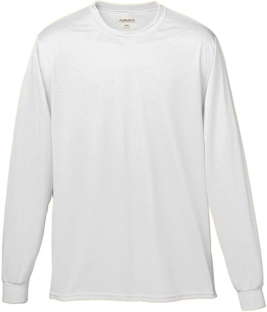 Augusta Sportswear Boys Wicking Long Sleeve Tee L White