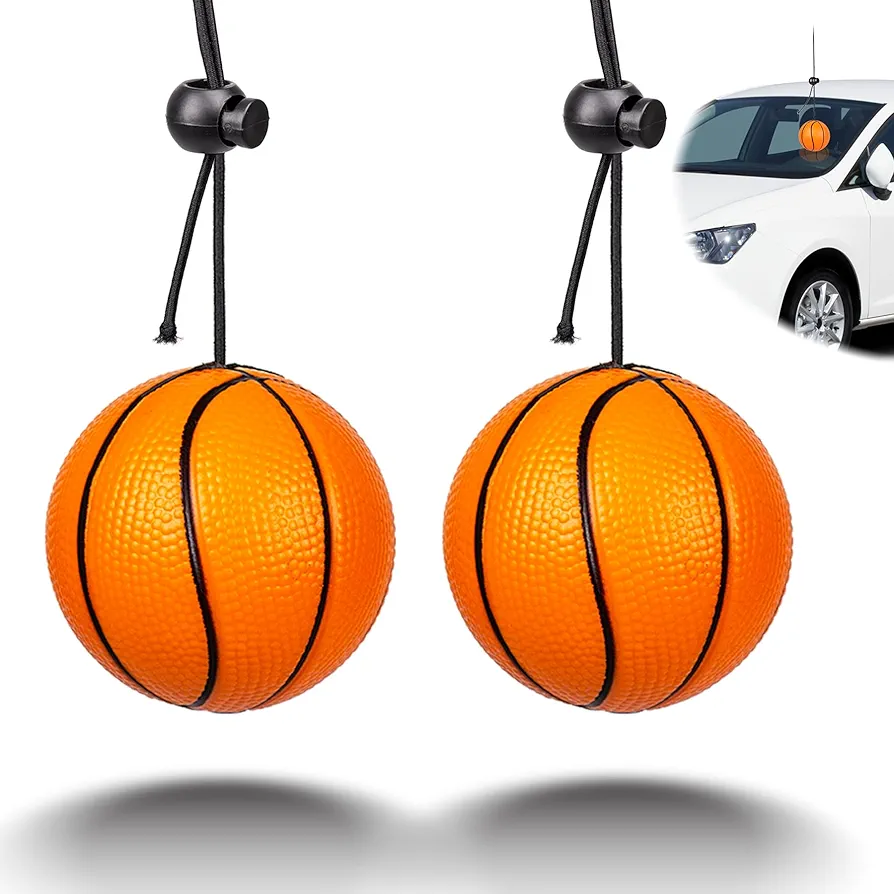 2 Pack Garage Parking Aid,Garage Car Stop Indicator,Garage Parking Assist Stop Ball,Parking Ball Guide System,Double Car Parking Aid with Telescopic Adjustable Length(Basketball Shape)