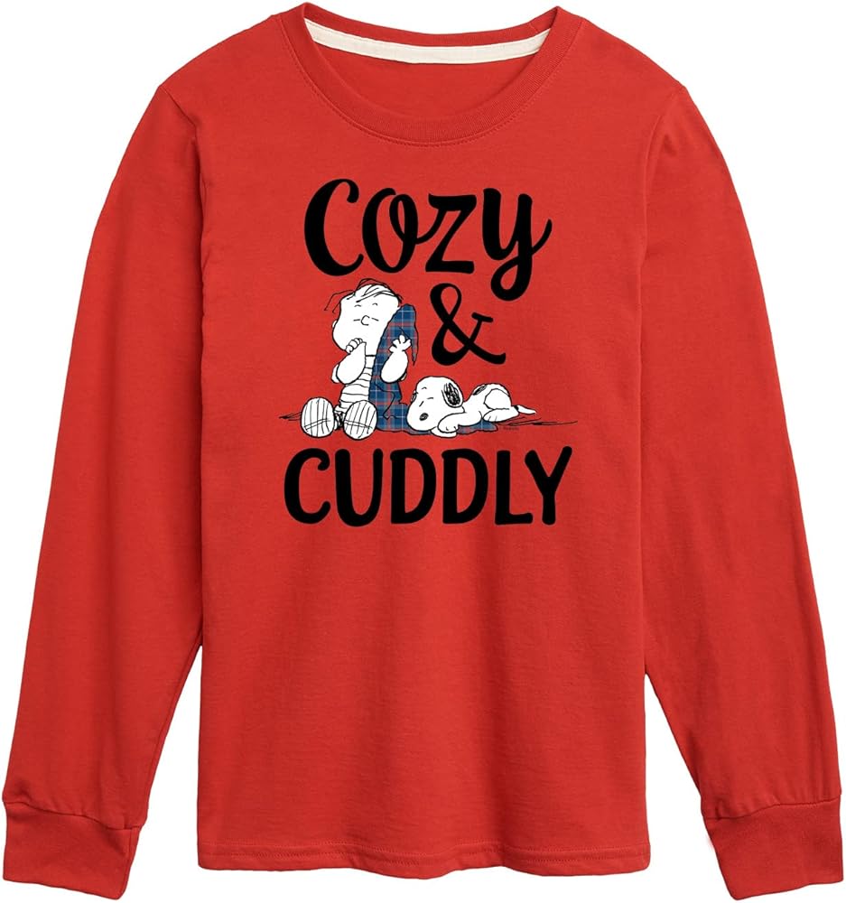 HYBRID APPAREL - Peanuts - Cozy and Cuddly - Toddler and Youth Long Sleeve Graphic T-Shirt