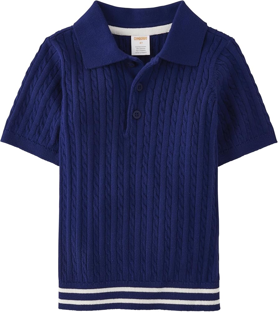 Gymboree Boys' and Toddler Short Sleeve Knit Sweater Polo Shirt