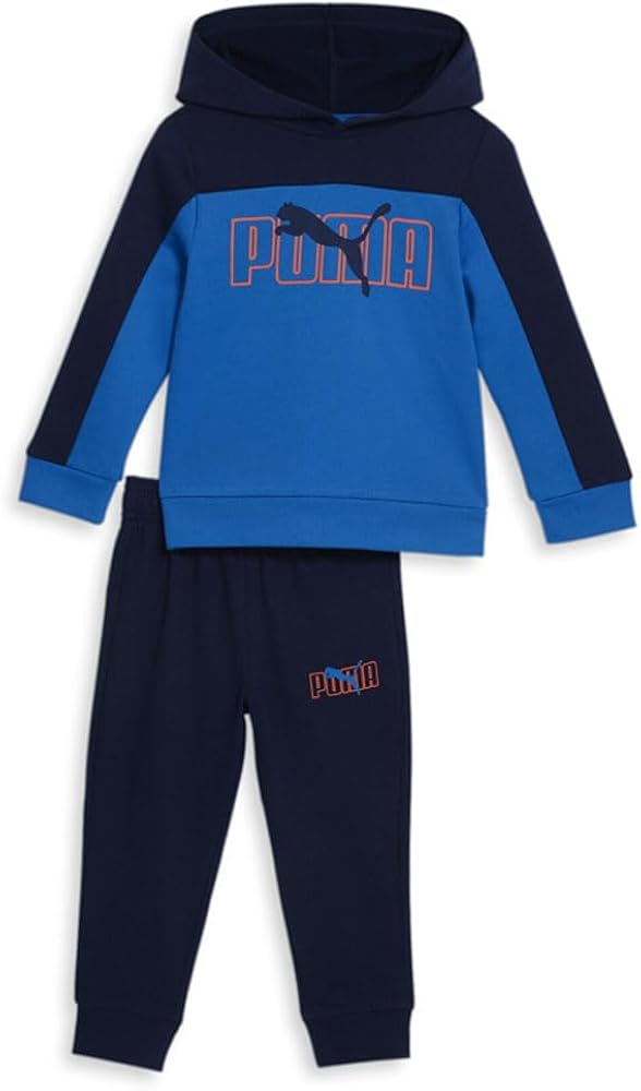 Puma Toddler Boys Two-Piece Colorblock Hoodie & Jogger Set Casual Outerwear Casual Hoodie - Blue - Size 3T