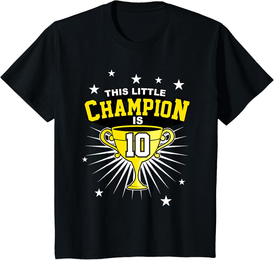 Kids 10th Birthday Boys Sport Champion T-Shirt Baseball 10 Years