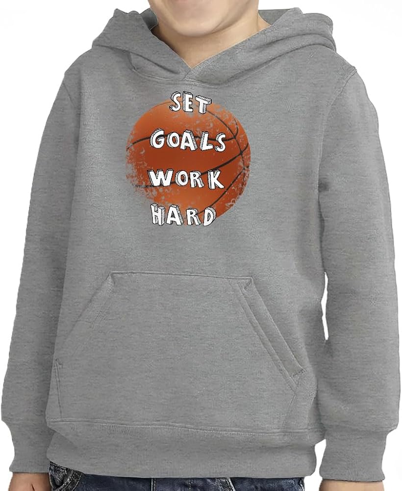 Set Goals Work Hard Toddler Pullover Hoodie - Basketball Lovers Gifts - Boys Clothing