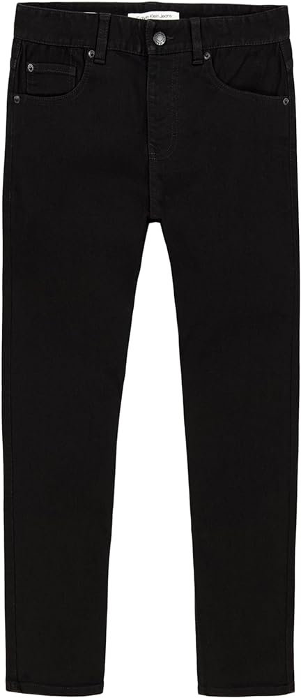 Calvin Klein Boys' Slim Fit Straight Leg Stretch Denim Jeans, 5-Pocket Style, Zipper Fly & Button Closure