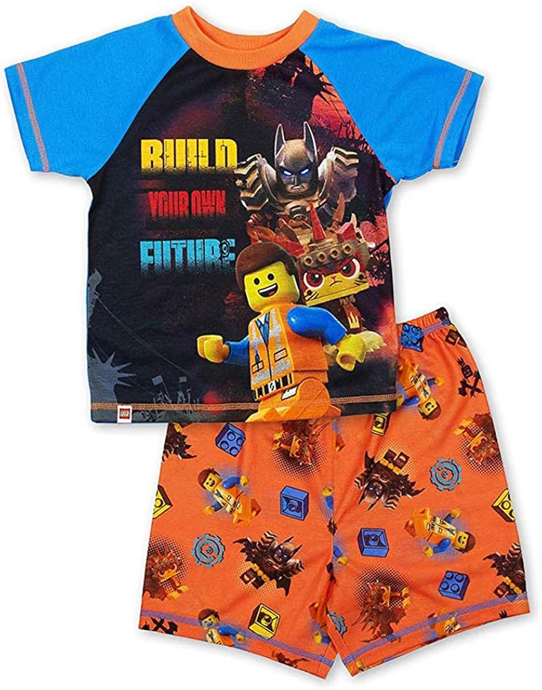 LEGO Movie 2 Boys Pajama, 2 Piece P J Set, Short Sleeve