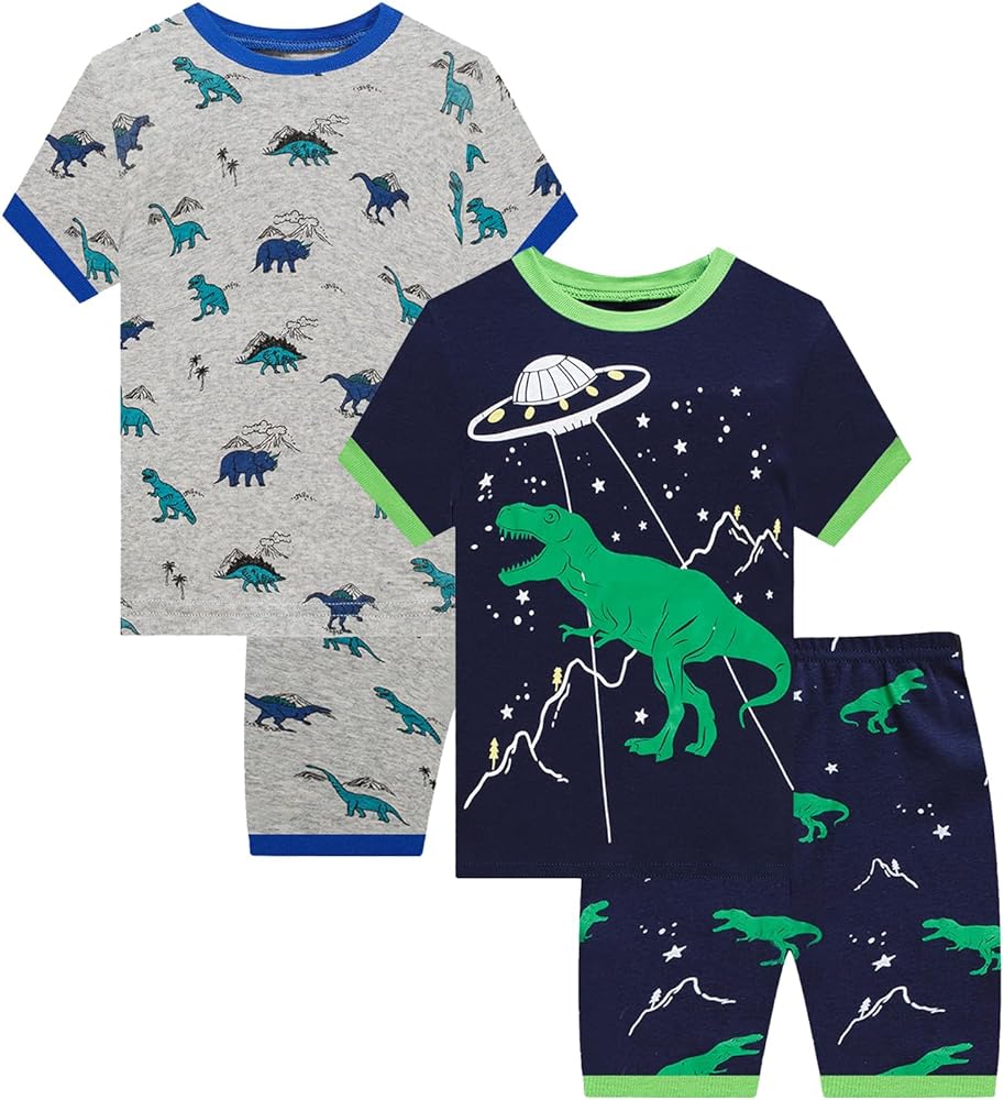 Cotton Pajamas Boys Short Pajamas Toddler Boys Pjs Summer Kids Sleepwear 18Months-12Years