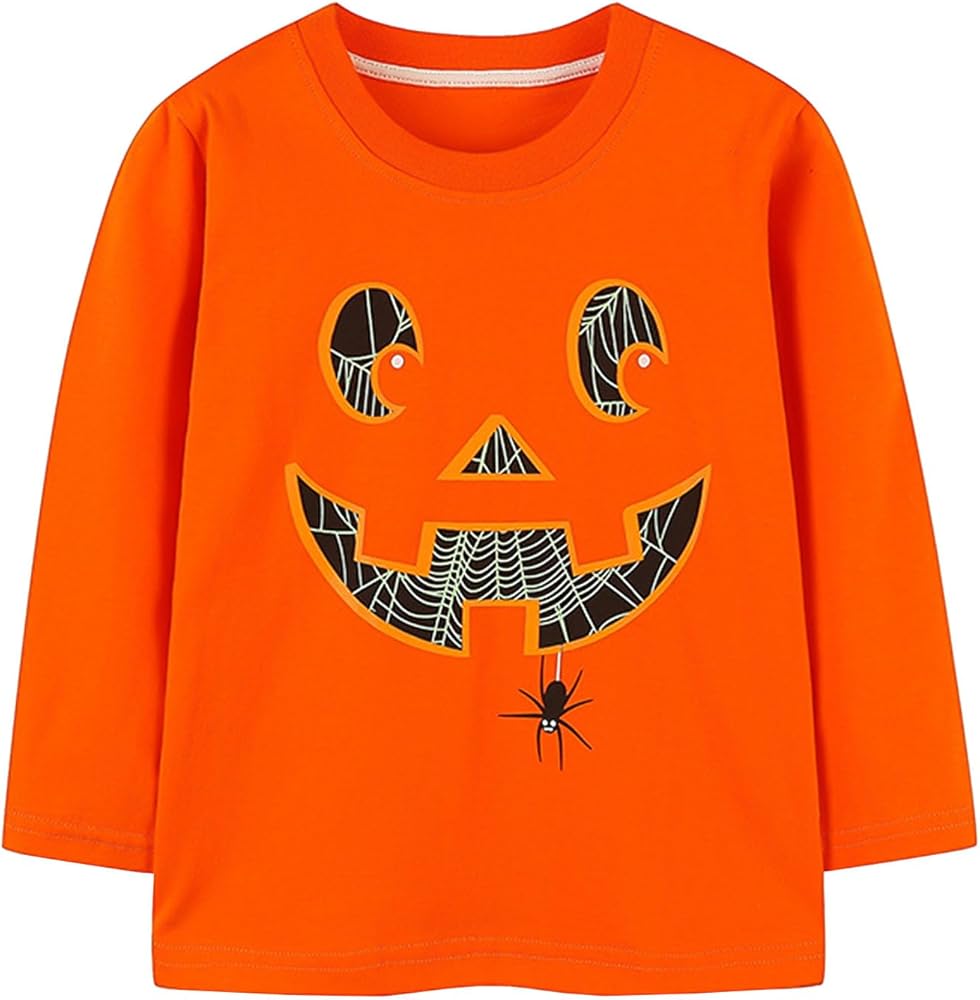 LittleSpring Girls Boys Halloween Christmas T-Shirt Long Sleeve Tee Tops