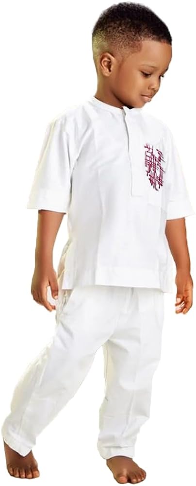 HD African Kids Attire Parent-Child Clothes Sets Traditional Embroidery Dashiki Daddy and Me Outfits