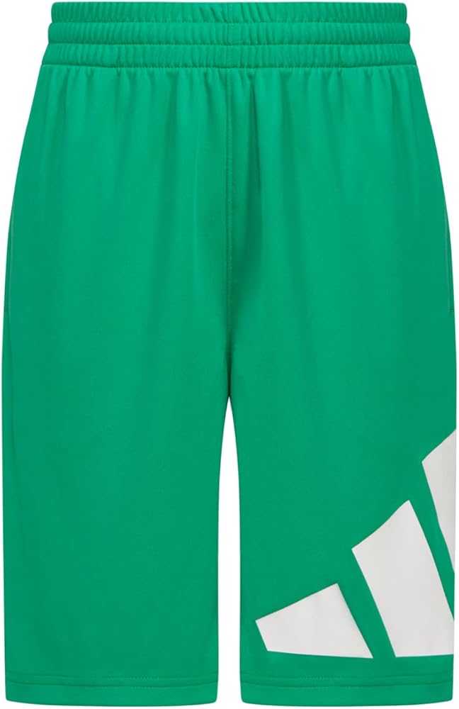 adidas Boys' Big AEROREADY Elastic Waistband Performance Shorts, Court Green, Small