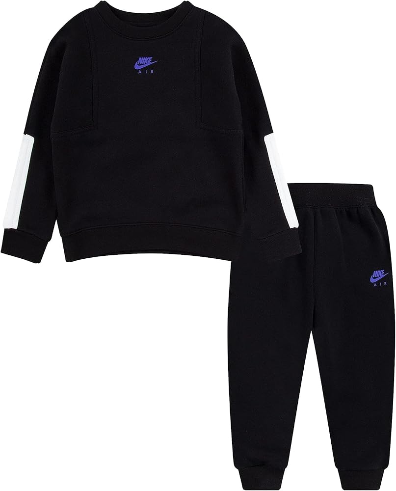 Nike Boy's Air Crew + Pants Set (Little Kids) Black 5 Little Kid