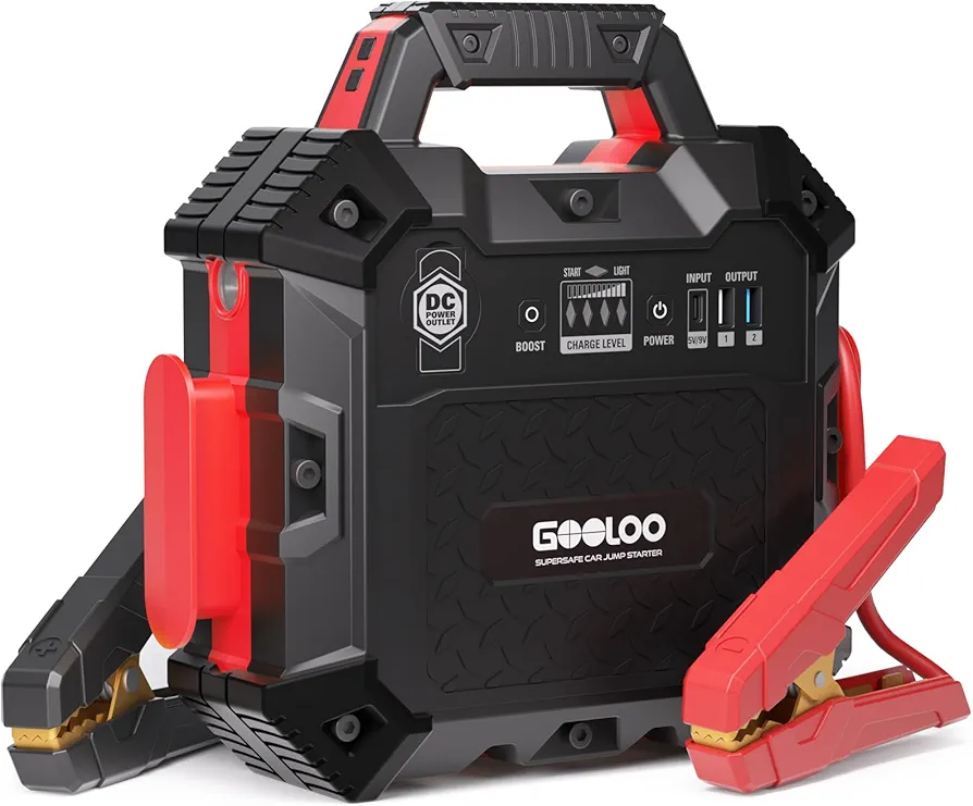 GOOLOO 6750A Jump Starter GT-Truck, Heavy Duty Car Jumper Starter (for Up to 16L Diesel & All Gas Engines), Lithium Jump Box, SuperSafe Portable Car Battery Charger Power Bank for 12V Vehicles