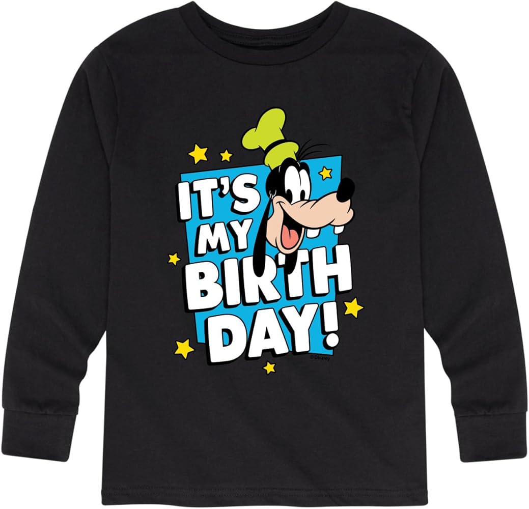 Disney Mickey & Friends - Goofy It's My Birthday - Youth Long Sleeve Graphic T-Shirt