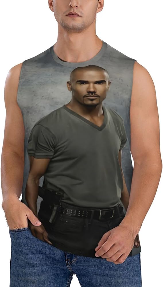 Shemar Moore Tank Top Men's Summer Casual Novelty Polyester Sleeveless Tee Shirts for Men