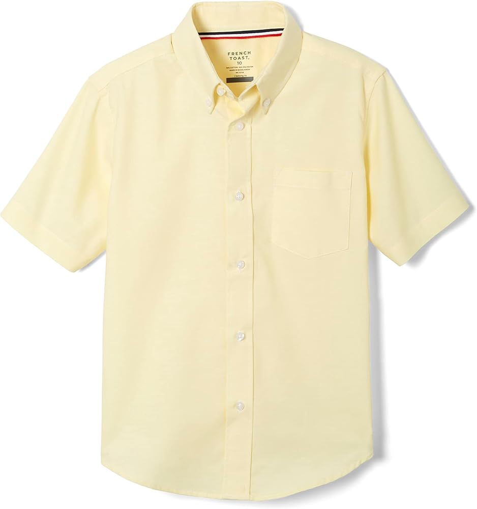 French Toast Boys' Short Sleeve Oxford Dress Shirt (Standard & Husky)