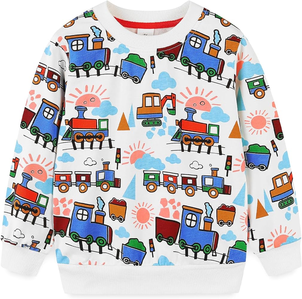 Bumeex Toddler Boy's Kids Crewneck Pullover Sweatshirts 2-7Year