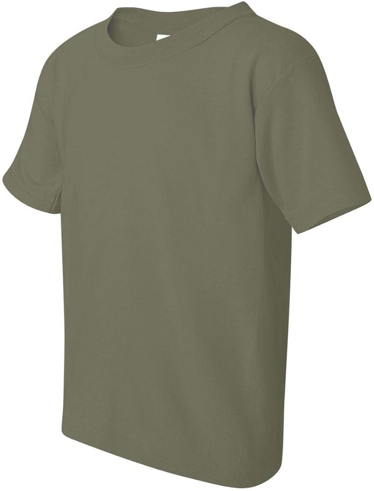 Gildan boys Heavy Cotton T-Shirt(G500B)-MILITARY GREEN-XS