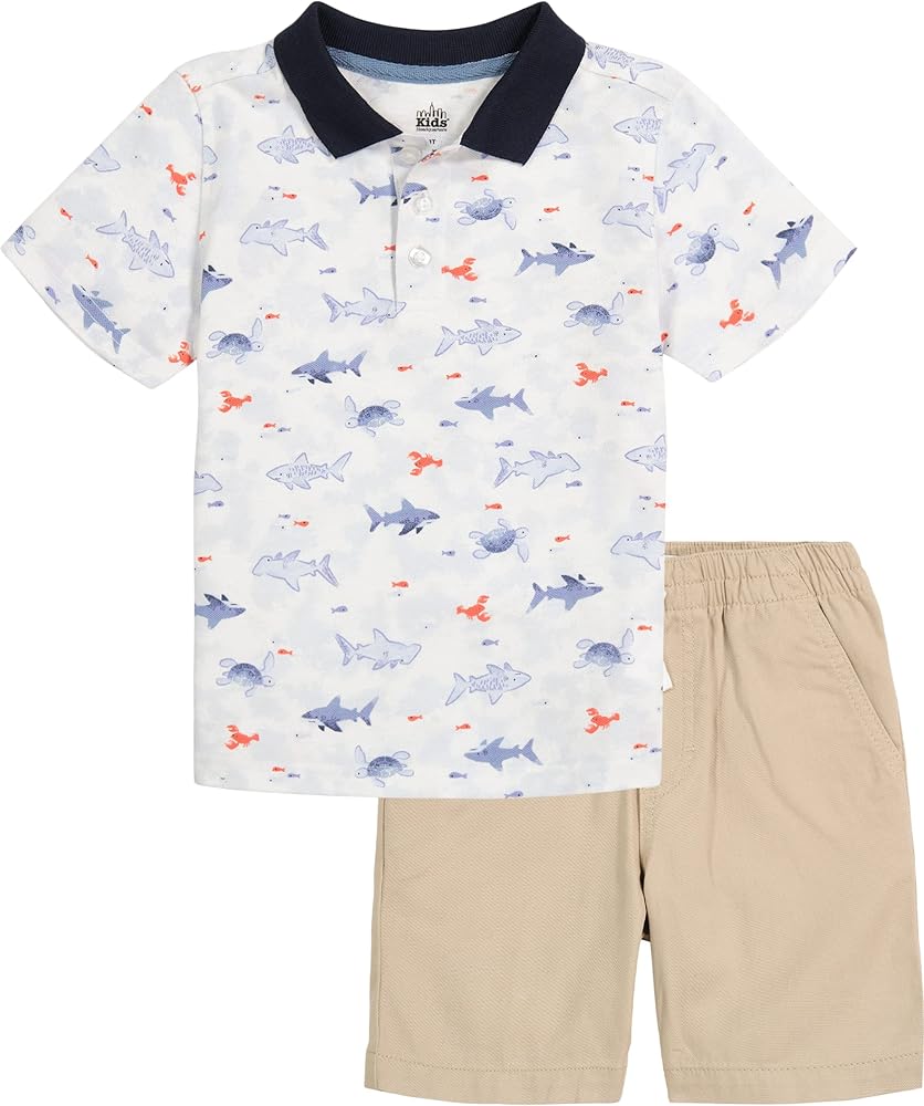 Kids Headquarters boys 2 Pieces Polo Short Set2 Pieces Polo Short Set