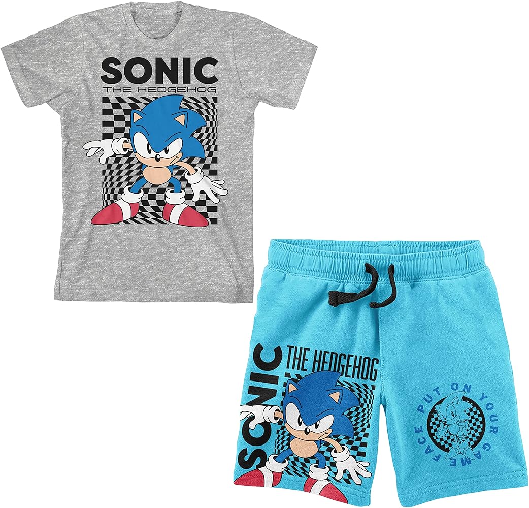 Bioworld Sonic The Hedgehog Main Character Boy's Tee and Shorts Set