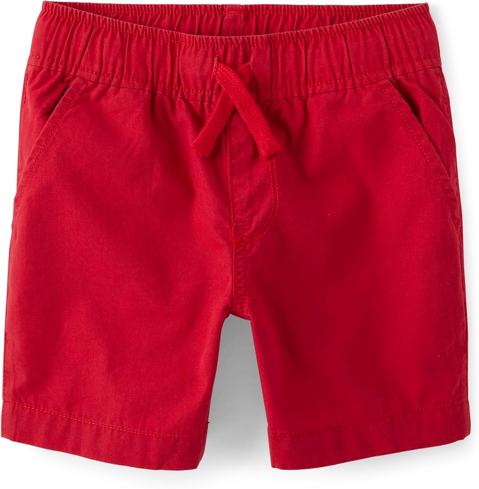 The Children's Place Boys' Cotton Pull on Jogger Shorts, Ruby