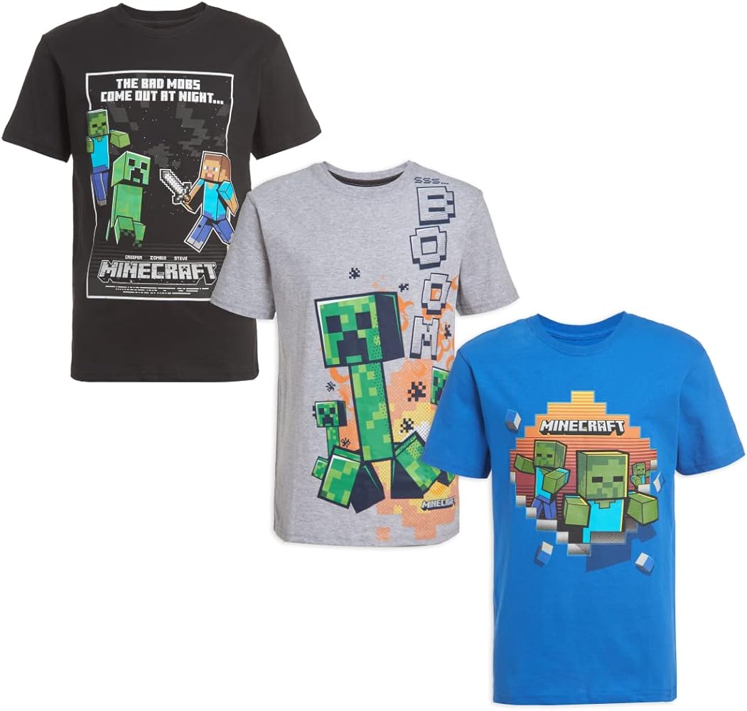 Minecraft Boys Short Sleeve Regular Fit