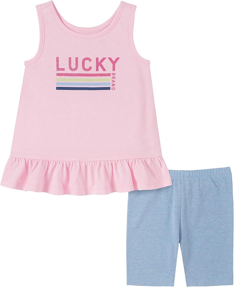 Lucky Brand boys 2-piece Short Set, Top & Shorts, Soft & Comfortable