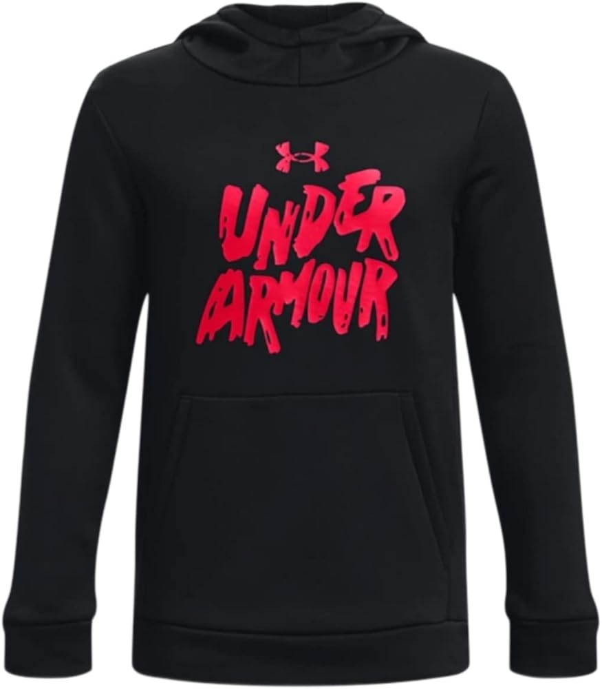 Under Armour Boys' Armour Fleece Graphic Hoodie (as1, alpha, m, regular, Medium) Black