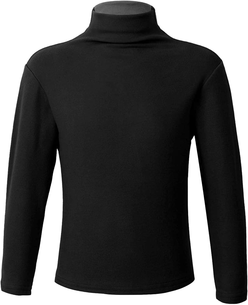 Boys Girls Turtleneck Thermal Tops Long Sleeve Mock Neck T-Shirt Blouse Warm Undershirt