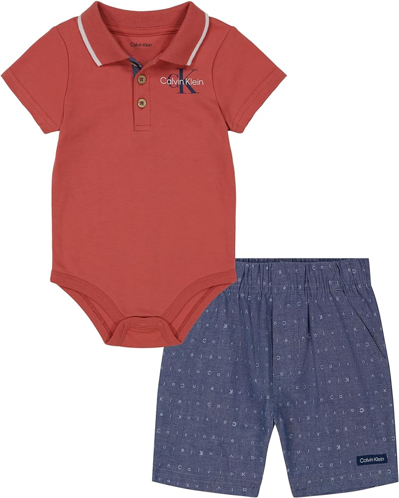 Calvin Klein Boys 2 Piece Polo Short Set