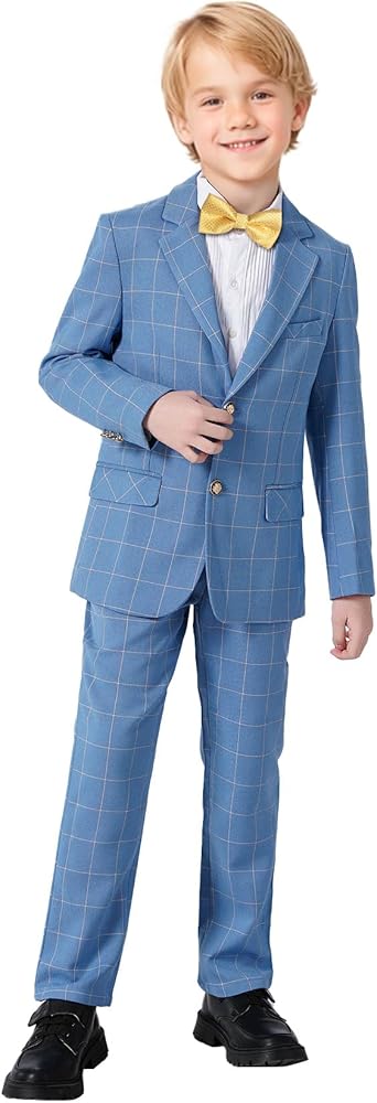 Yanlu Boys Formal Suits Silm Fit Dresswear Boy Suit with Blazer Pants Shirt and Bow Tie