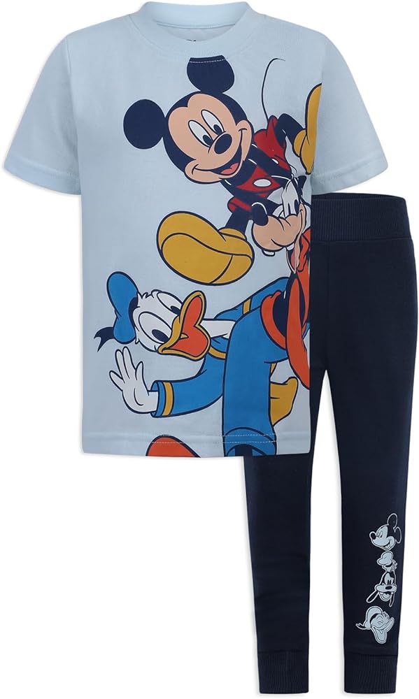 Disney Mickey Mouse Boys T-Shirt and Pants Set for Toddlers and Big Kids