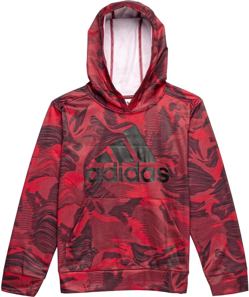 adidas Boy's Warp Camo Allover Print Pullover Hoodie